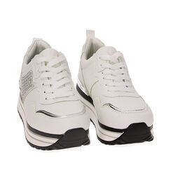 Sneakers bianche platform, 222835021EPBIAN036, 002a