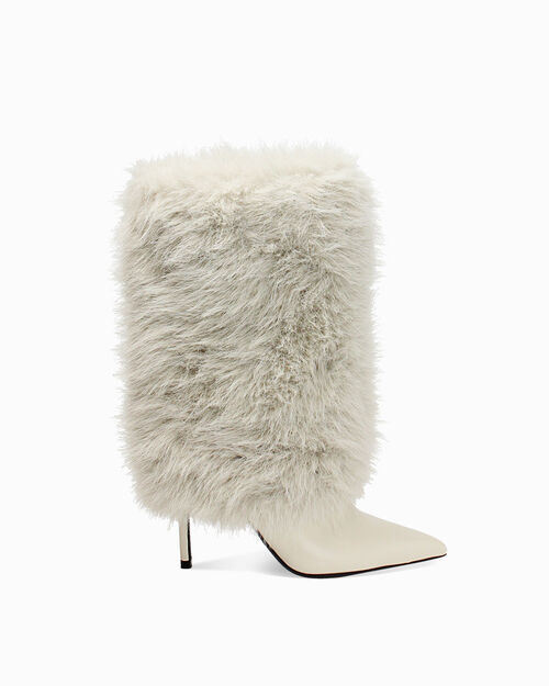 ZAPATOS BOTAS CA&Ntilde;A CORTA FUR PANN, CREAM