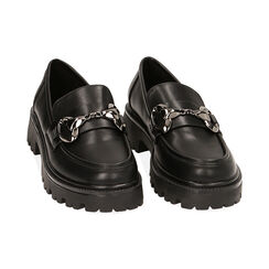 Mocassini chunky neri, suola 5 cm, Primadonna, 224954321EPNERO035, 002 preview