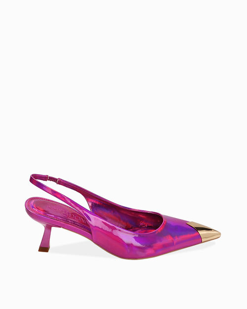 D&eacute;collet&eacute; slingback specchio fucsia, tacco 6 cm, FUCHSIA