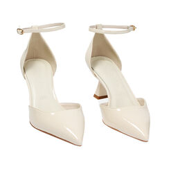 Décolleté Open Shank panna in vernice, tacco 6 cm, Primadonna, 232112906VEPANN037, 002 preview