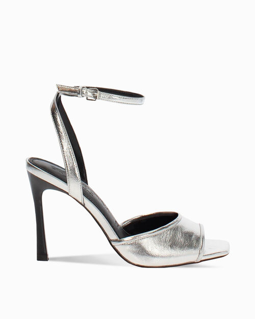Sandales &agrave; talons argent pour femme, hauteur 9,5 cm, SILVER
