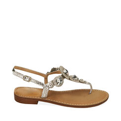 Sandali infradito argento stampa vipera, Primadonna, 214916861EVARGE035, 001a