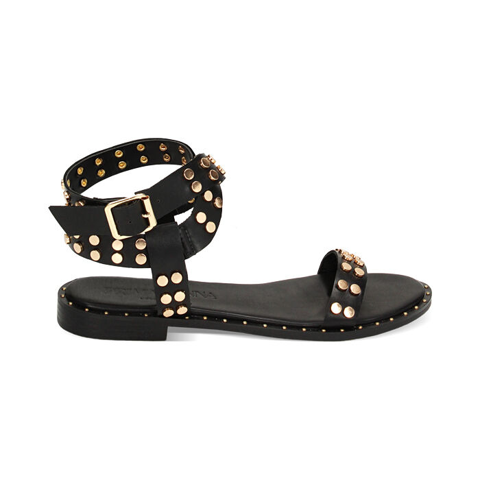 Sandali bassi neri con borchie, Primadonna, 234922831EPNERO035