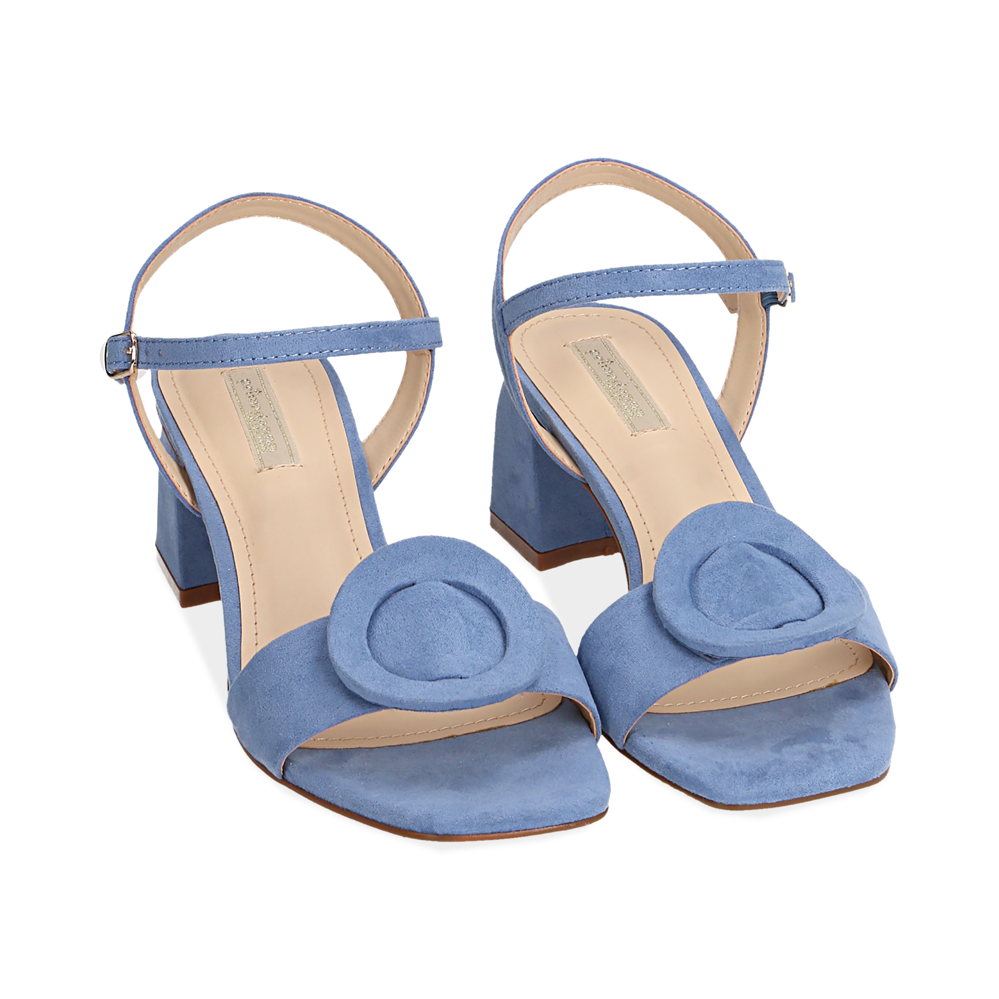 Sandali azzurri in microfibra, tacco 5,50 cm | Primadonna Collection