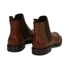 Chelsea boots cuoio in vera pelle, Stivaletti, 147729508PECUOI036, 004 preview