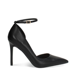 D&eacute;collet&eacute; donna nere con cinturino, tacco 11 cm, Primadonna, 252102021EPNERO038, 001a