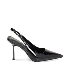 Décolleté slingback mujer negras en charol, Primadonna, 25M748888VENERO035, 001a