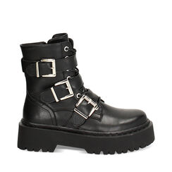 Anfibio nero con fibbie, Primadonna, 247535805EPNERO035, 001a