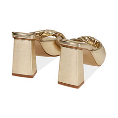 Mules oro, tacco 8,5 cm , Scarpe, 192142202LMOROG036, 004 preview