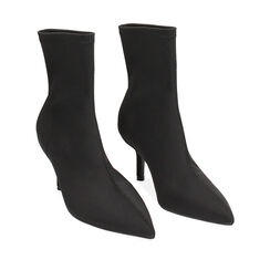 Tronchetto nero in tessuto, tacco 7 cm, Primadonna, 244972601LYNERO035, 002a