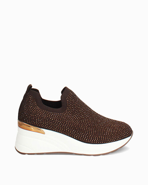 Slip on testa di moro tacco 6,5 cm, DK BROWN