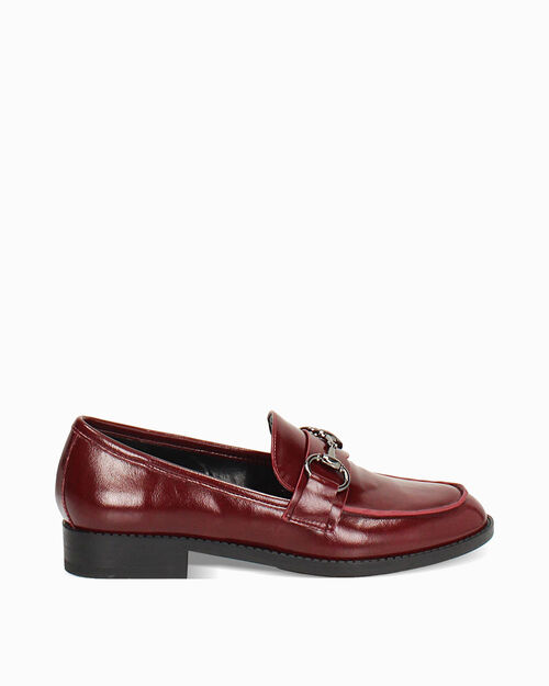 WOMEN SHOES MOCASSINS SYNTHETIC GLOSSY B, BURGUNDY