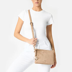 Pochette donna taupe in microfibra, Primadonna, 255701398MFTAUPUNI, 002 preview