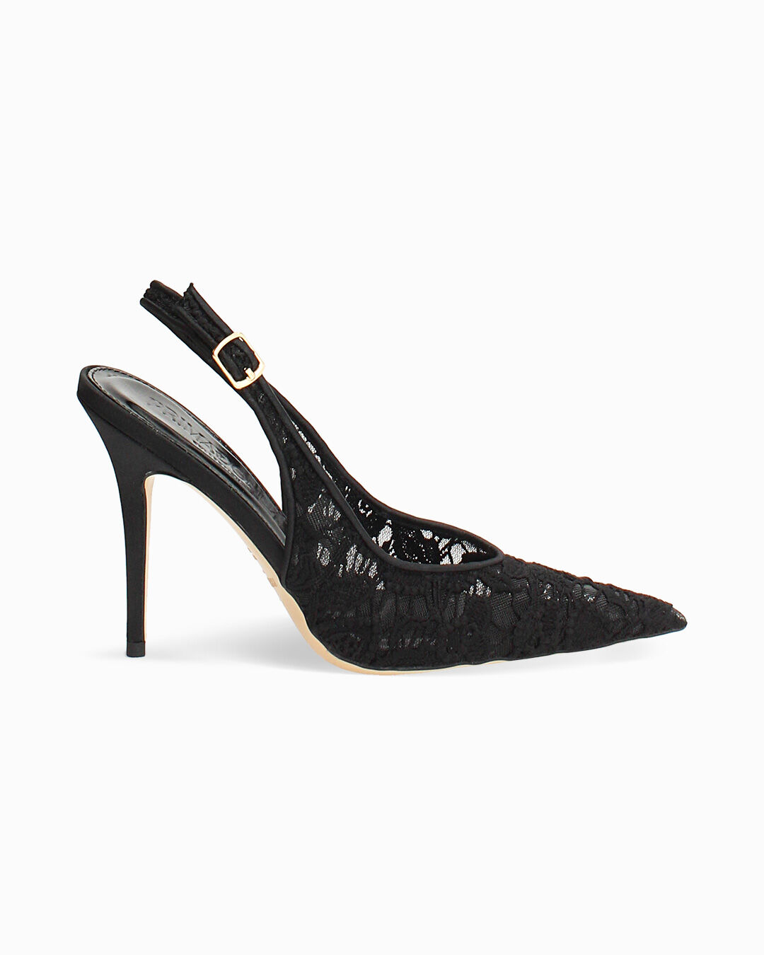 Décolleté slingback nere tacco 10,5 cm