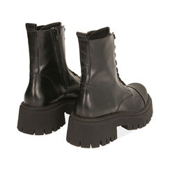 Anfibi neri in pelle, tacco 5,5 cm , Special Price, 187204418PENERO035, 004 preview