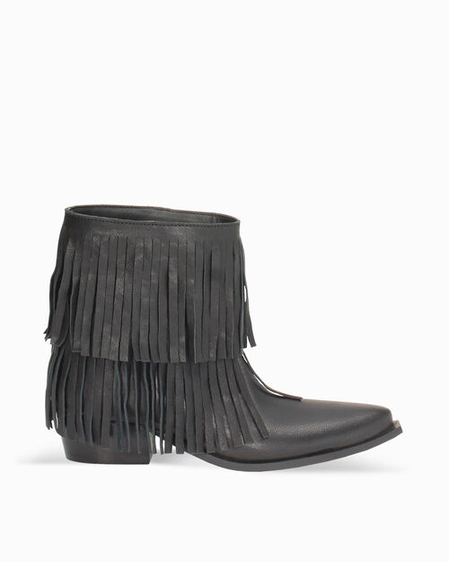 CHAUSSURES POUR FEMMES DEMI-BOTTE PEAU L, BLACK