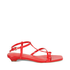 Sandalia con tacón mujer roja baja, Primadonna, 25P800120VEROSS035, 001a