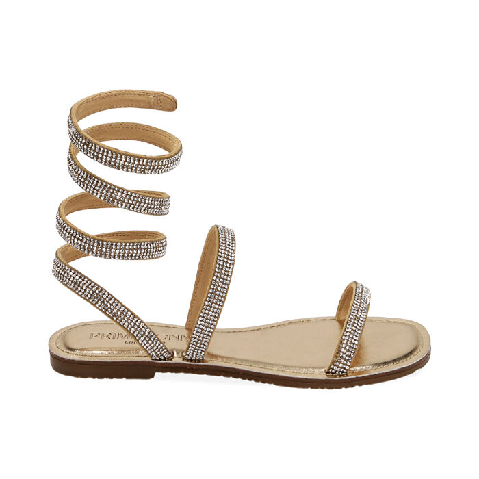Sandali oro con strass, Primadonna, 214986601LMOROG035