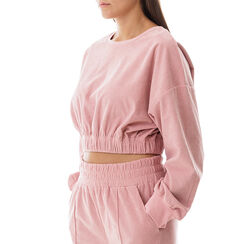 Sweat-shirt rose en velours côtelé, Primadonna, 20C910002VLROSAM, 001a