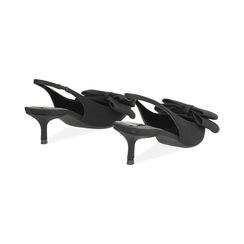 Décolleté slingback donna nere con fiocco, tacco 5,5 cm, Primadonna, 252115911LYNERO035, 004 preview