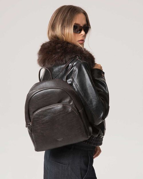 SACS  SYNTHETIQUE CUIR MORO, DK BROWN