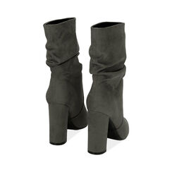 Ankle boots grigi in microfibra, tacco 10,5 cm , SALDI, 182134130MFGRIG040, 004 preview