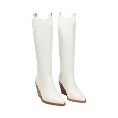Bota texana blanca tac&oacute;n 5 cm, Zapatos, 273073127EPBIAN035, 003 preview