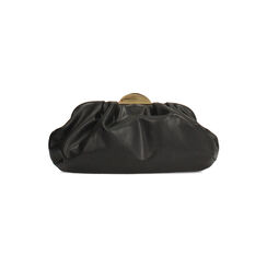 Clutch nera elegante con dettagli oro, Primadonna, 265126345EPNEROUNI, 001 preview