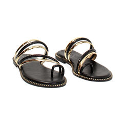 Sandales basses femme noires en python, Primadonna, 254965566PTNERO036, 003 preview
