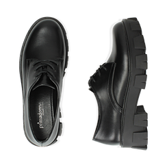 Chaussures à lacets noires chunky, talon 5 cm  , Soldés, 160611113EPNERO037, 003 preview