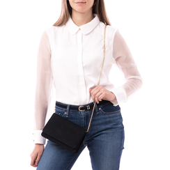 Pochette nera in microfibra, 