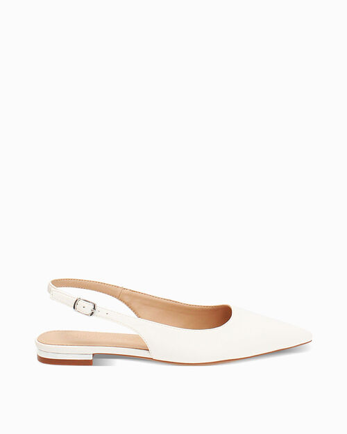 Ballerine slingback bianche eleganti, WHITE