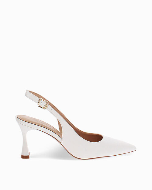 Zapato de sal&oacute;n blanco tac&oacute;n 7,5 cm, WHITE