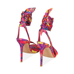 Sandali lace-up multicolor in raso, tacco 10,5 cm, Primadonna, 212163147RSMUFU035, 003 preview