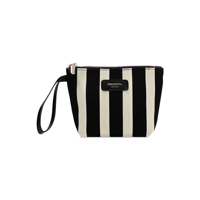 Pochette femme noir et crème en toile, Primadonna, 255125740CANEPAUNI
