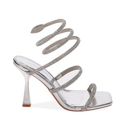 Sandali argento snake, tacco 10 cm, Primadonna, 212100015LMARGE035, 001a