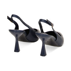 Décolleté slingback blu, tacco 8 cm, Primadonna, 234934803EPBLUE035, 003 preview