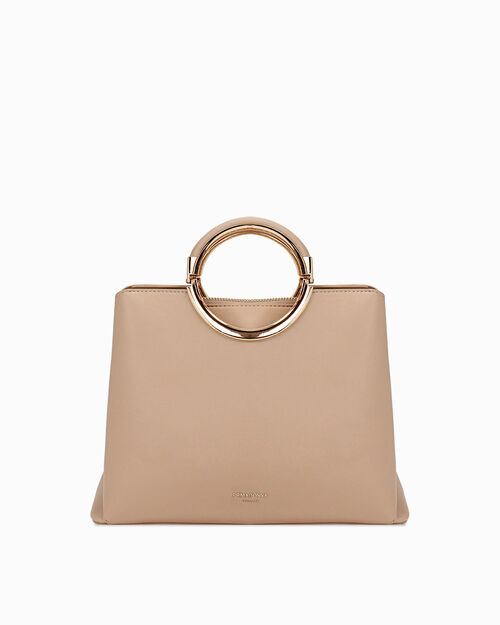 Sac &agrave; main beige avec bandouli&egrave;re amovible, BEIGE