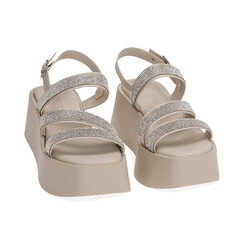 Sandalias crema, cuña 6 cm , Primadonna, 19M982407EPPANN035, 002 preview
