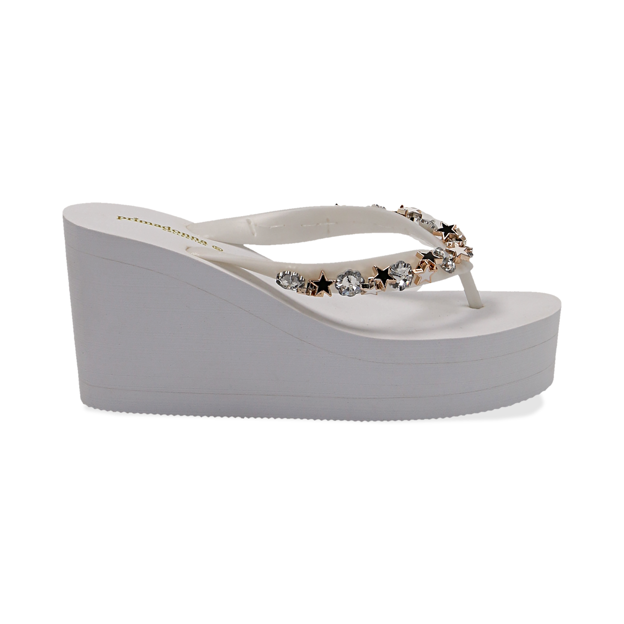 Zeppe infradito bianche in pvc, zeppa 8,50 cm donna | Primadonna Collection