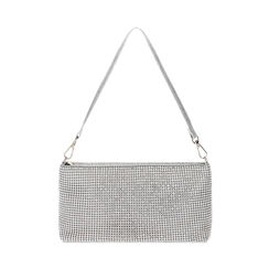 Mini bag donna argento in laminato con pietre, Primadonna, 255102402LPARGEUNI, 004 preview