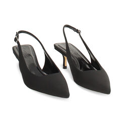D&eacute;collet&eacute; slingback nero tacco 5 cm, Scarpe, 272115901LYNERO036, 003 preview
