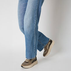 Sneakers marroni con suola in gomma alta 4 cm, Primadonna, 263824890EPMARR037, 002 preview