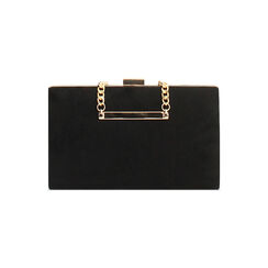Clutch nera in microfibra con catenella, Primadonna, 261101951MFNEROUNI, 003 preview