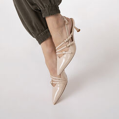 D&eacute;collet&eacute; slingback beige tacco 6 cm, Primadonna, 272118220VEBEIG035, 002a