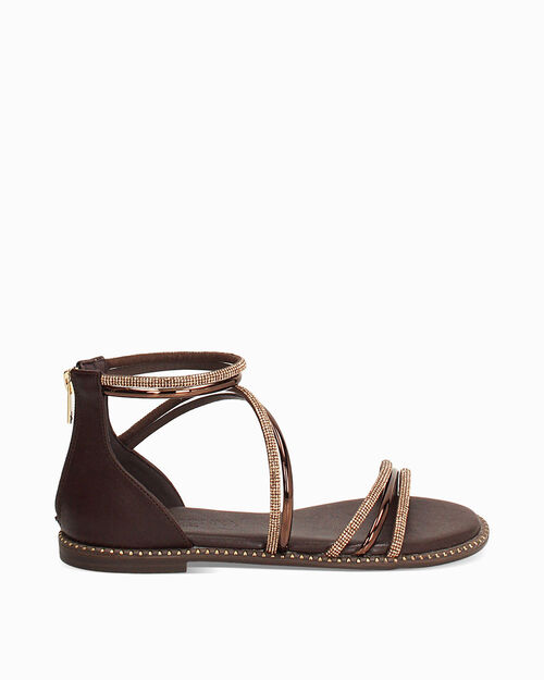 Sandali bassi testa di moro con pietre, DK BROWN
