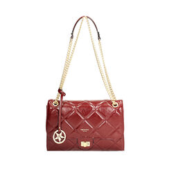 Borsa a tracolla bordeaux con dettagli matelassè, Primadonna, 265700586EUBORDUNI, 001a