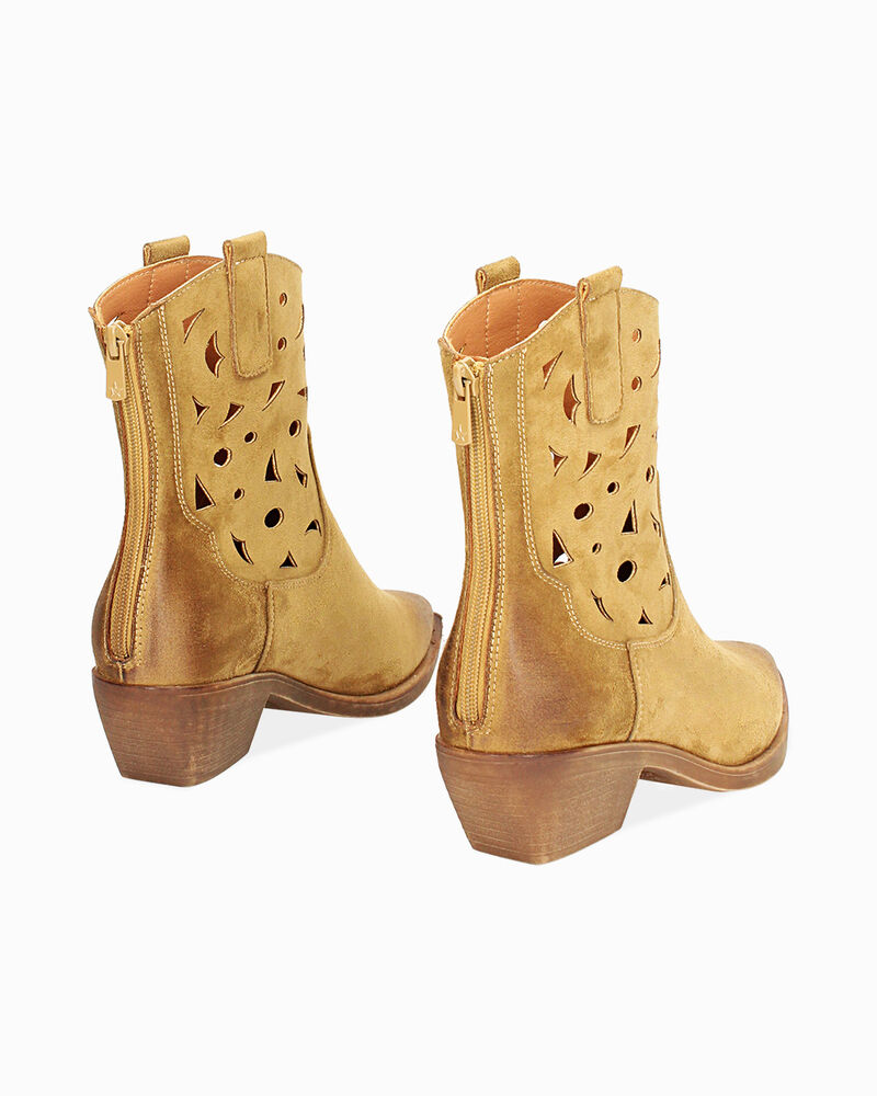 Bottillons femme cognac en microfibre image number null