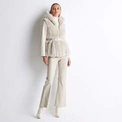 Cappotto panna con cintura, Primadonna, 228502310FUPANNL, 004 preview